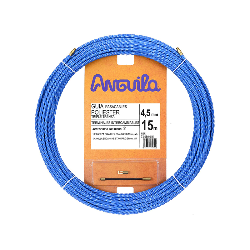 GUIA PASACABLE POLIESTER TRENZADO TRIPLE 4,5MM ANGUILA