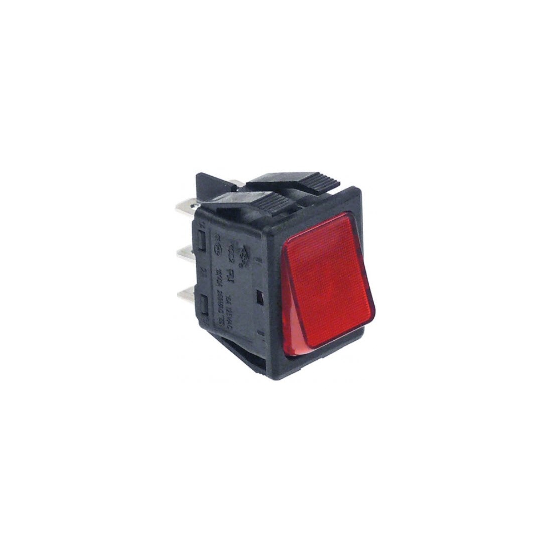 interruptor basculante 30x22mm rojo 2CO 250V 16A 301015