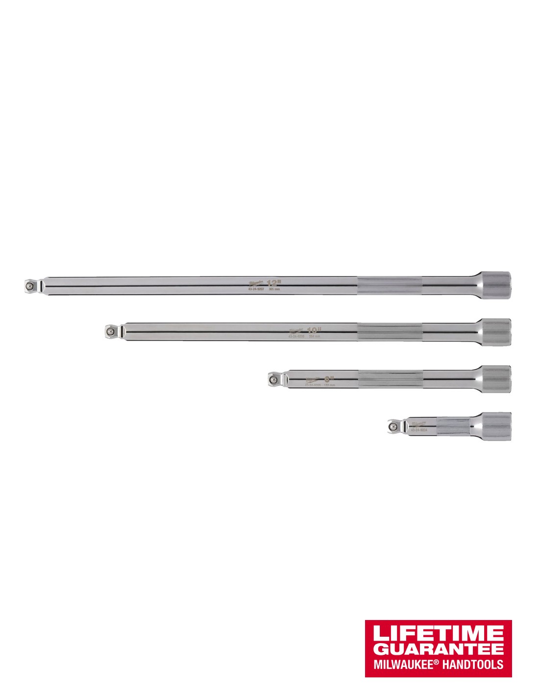 Juego de 4 extensiones angulares de 1/4" Milwaukee