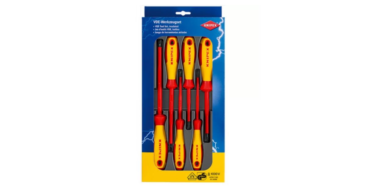 Juego de destornilladores de seis piezas KNIPEX 002012V01