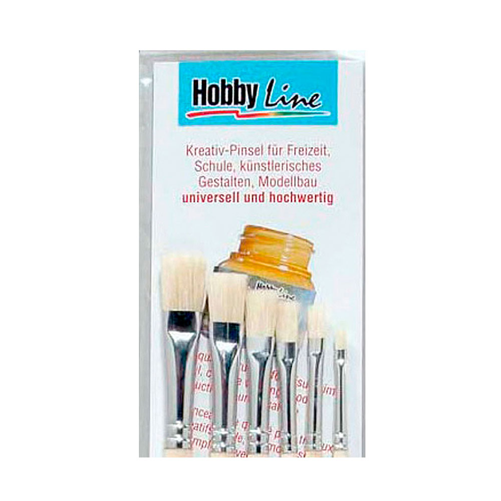 Set 6 Pinceles Pura Cerda Planos Para Escuela