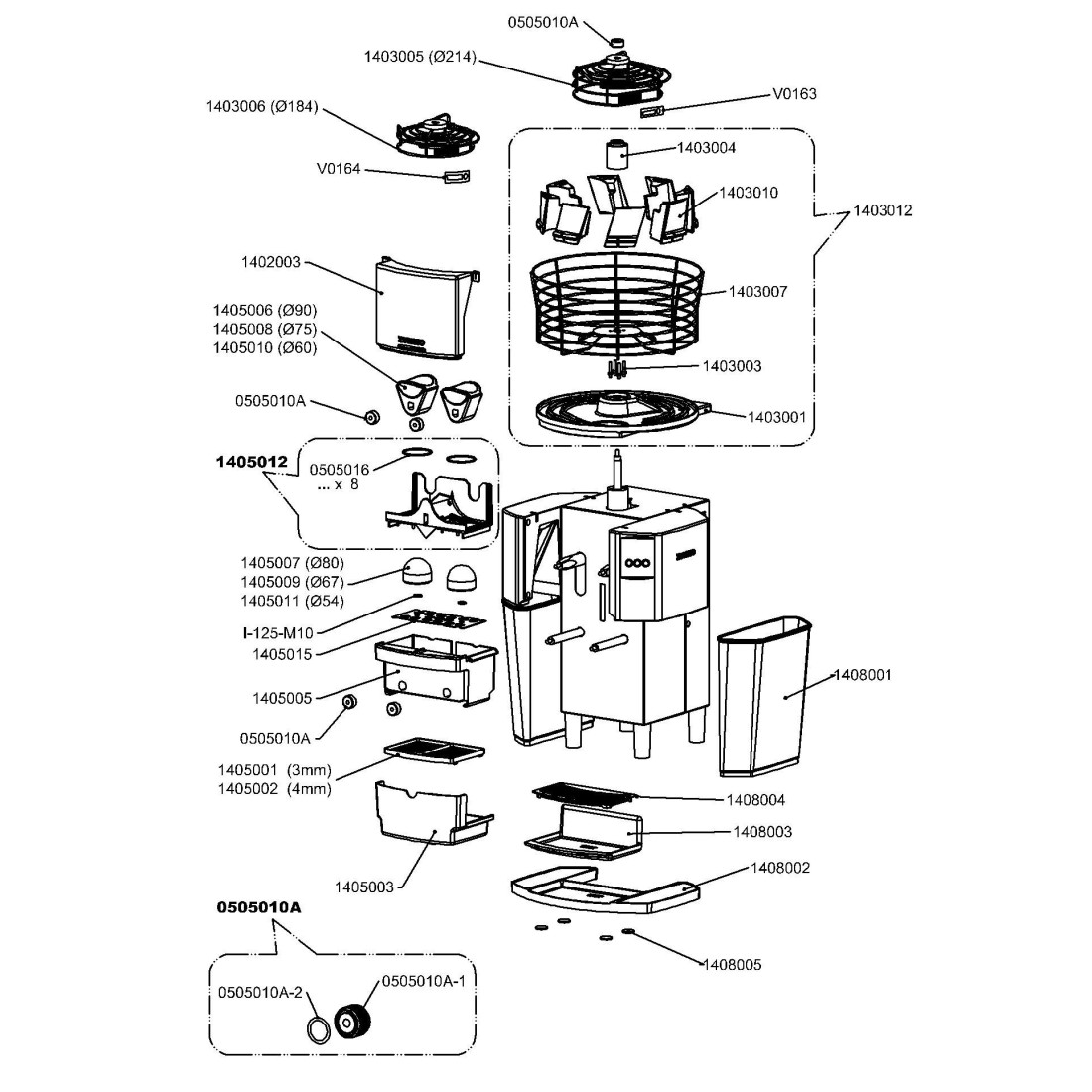 Kit de sustitucion Bolas medianas clipadas Cuchillas Zummo  Z14 1405024 1405012 1405044
