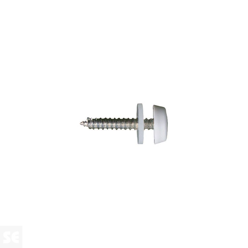 Tornillo ventana con Tapón Plástico Blanco 3,9x22mm. Acero Inoxidable A2 Pz Pozidrip (10u.)