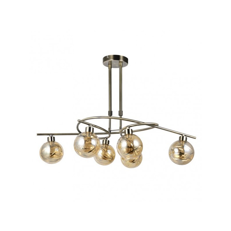 Lampara Varanasi 6xg9 Cuero Regx65x30 Cm