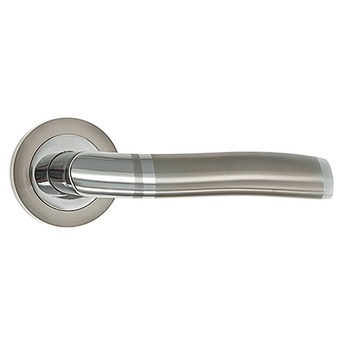 Manivelas con roseta - Juego Manivelas con Roseta Onda Aluminio Níquel Satinado y Cromo