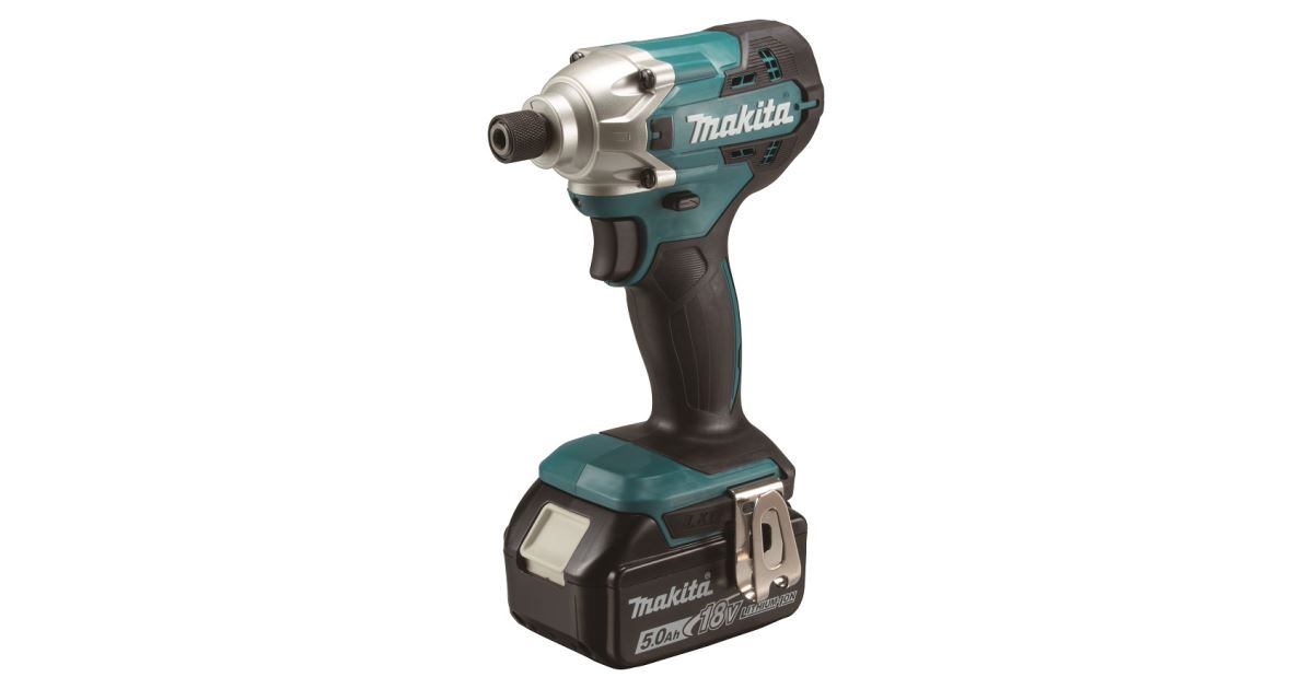 Makita Atornillador de impacto inalámbrico 1/4" Li-ion LXT 18V / 5.0 Ah, Makpac DTD156RTJ