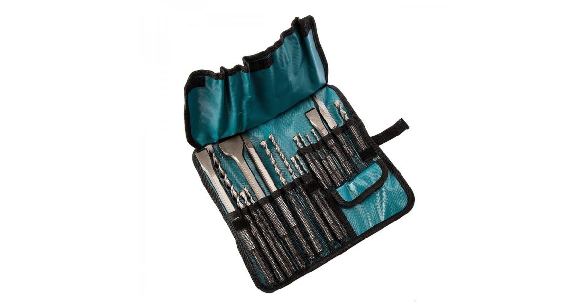MAKITA juego de brocas y cinceles SDS-Plus en estuche textil, 17 piezas D-53073