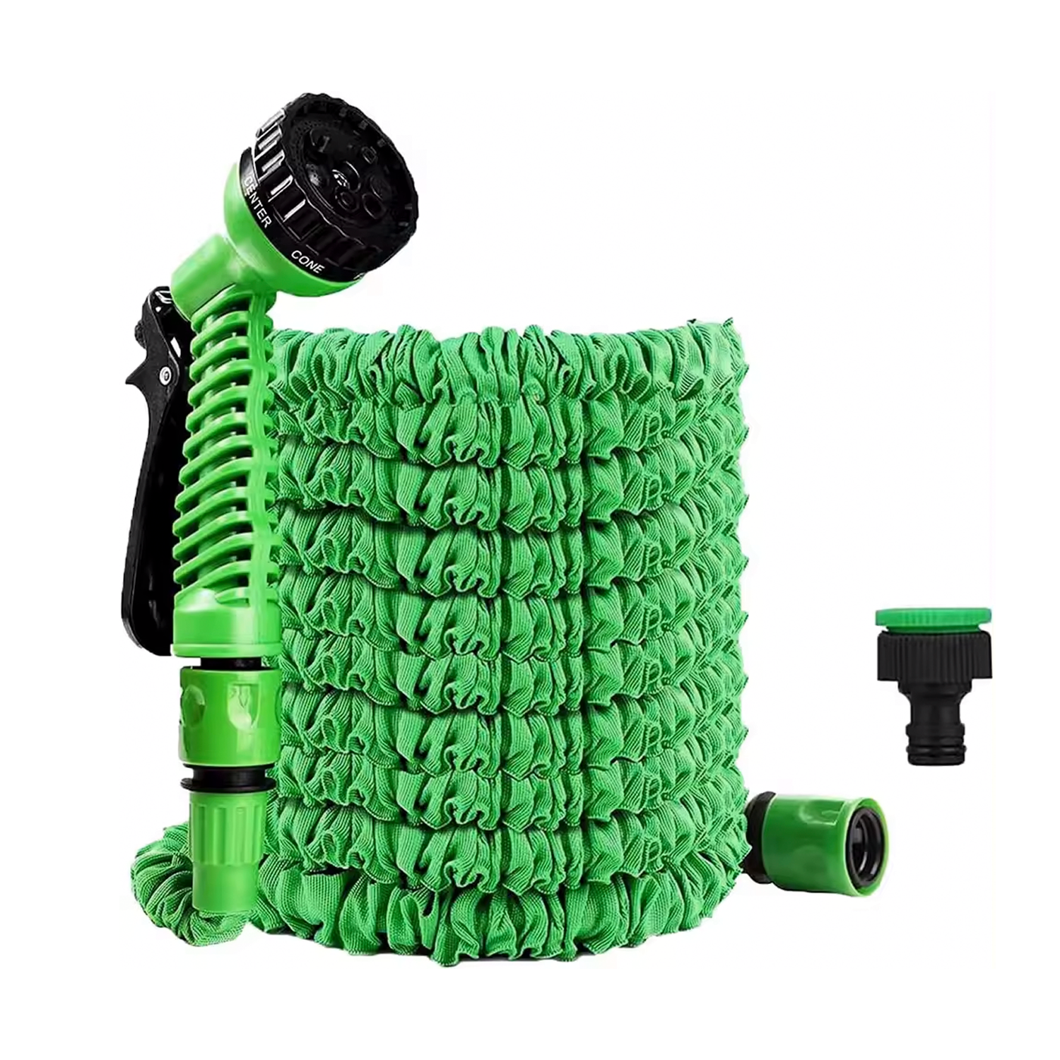 Manguera Jardin Extensible Hasta 15 Metros Incluye Pistola Verde