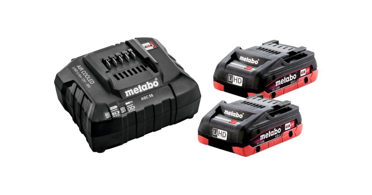 METABO Set básico - 2x batería LiHD 18V/4Ah + cargador ASC 55 - 685191000