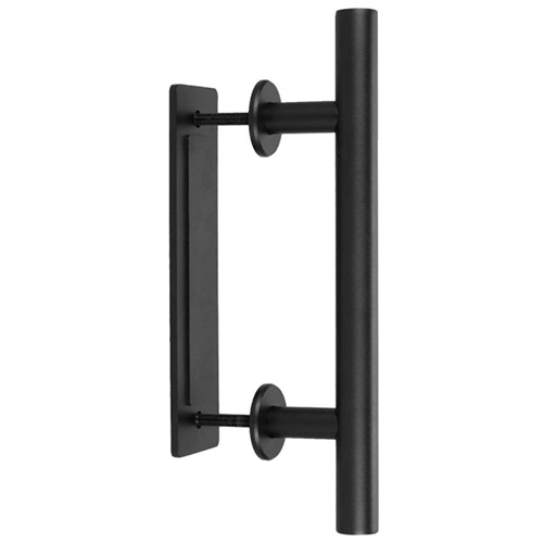 Manillones, pomos y llamadores de forja - Set Manillón y Placa Rustik Negro