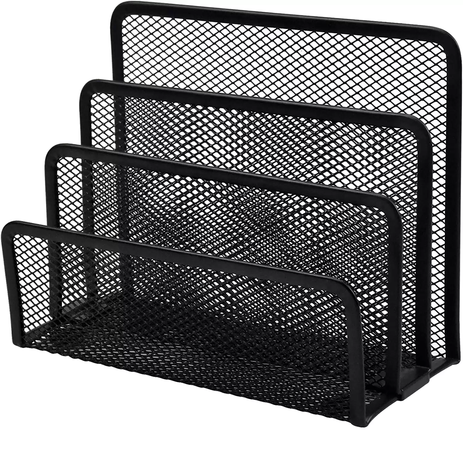 Organizador Clasificador Escritorio Metálico 3 Compartimentos Negro