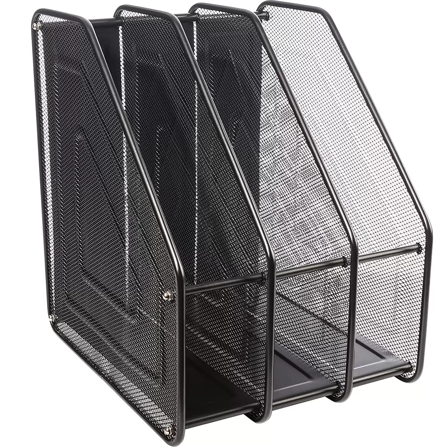 Organizador De Documentos Revistero Para Escritorio Metalico 3 Compartimentos Negro