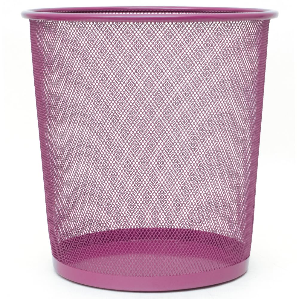 Papelera Malla Metalica 12 Litros Rosa