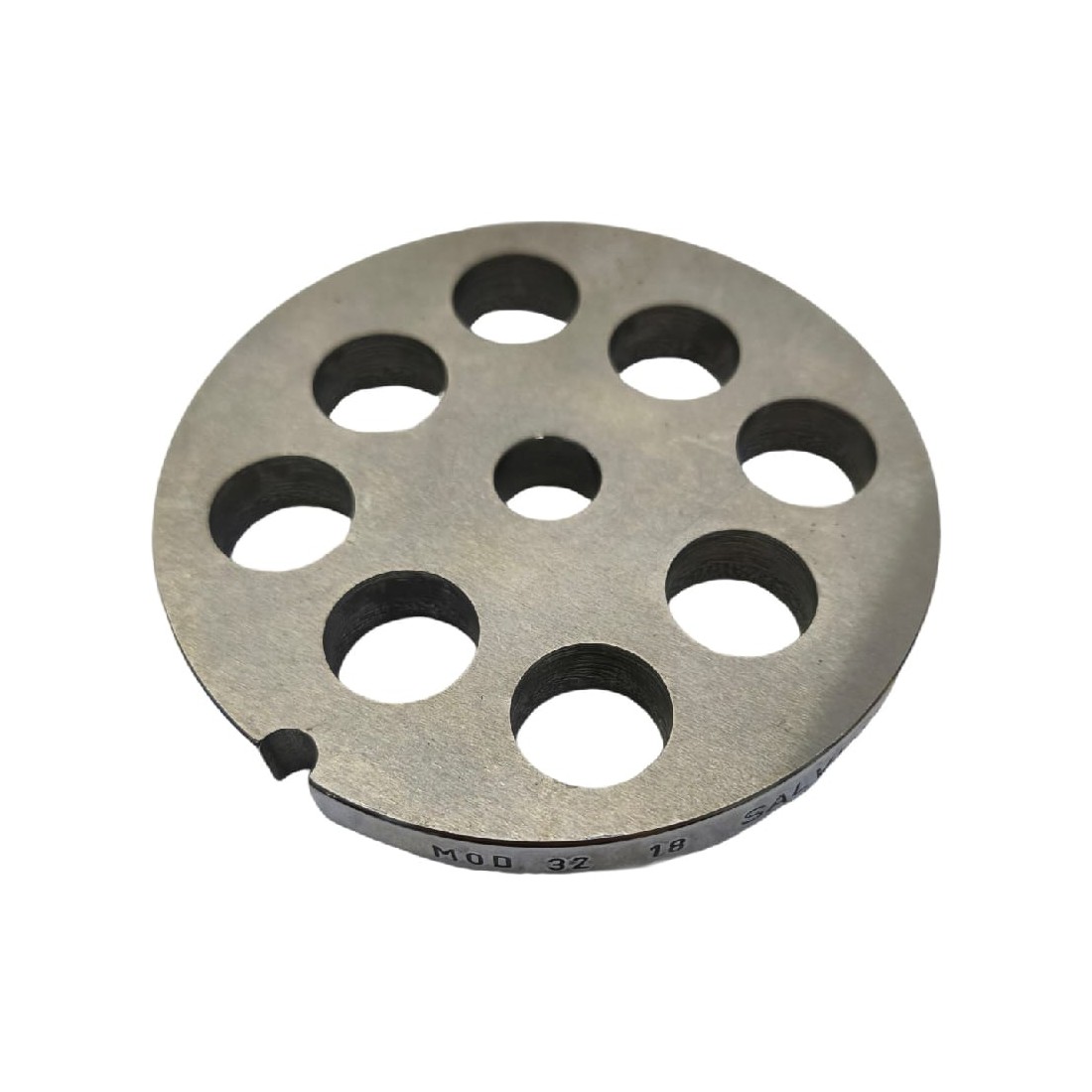 Placa Picadora de carne 32 Taladro 18mm sin pivote 1 muesca Inoxidable