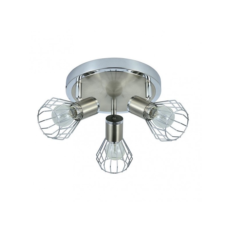 Plafon Mateo 3xe14 Cromo/niquel 15x28x28 Cm