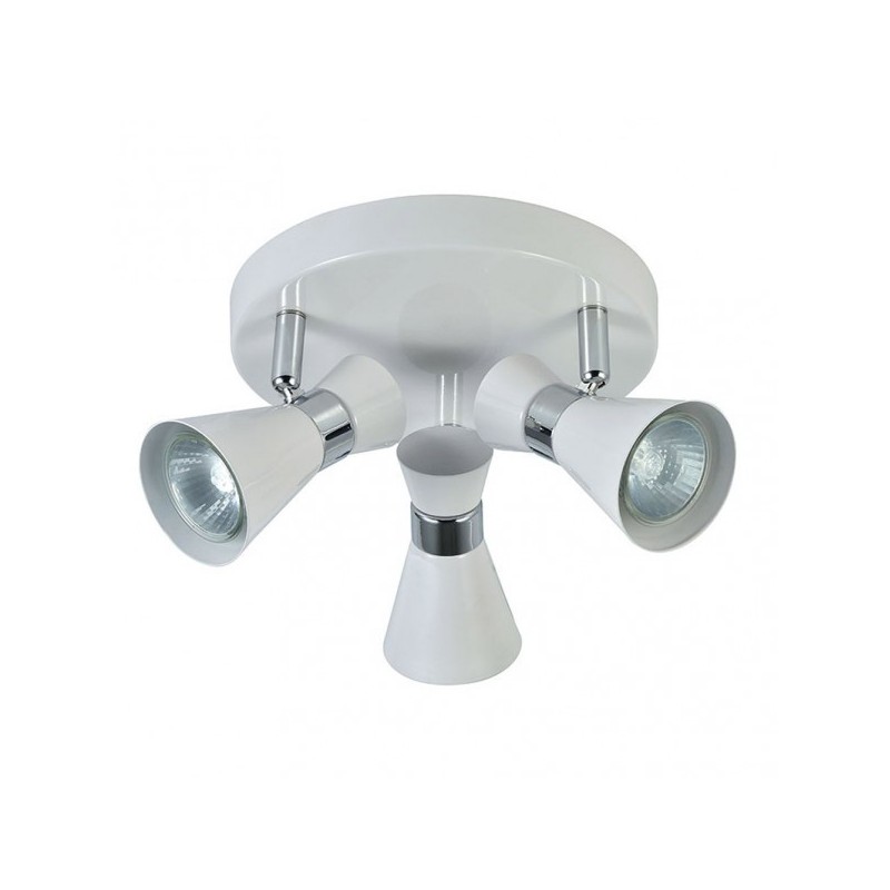 Plafon Maximo 3xgu10 Blanco/cromo 13x20x20 Cm