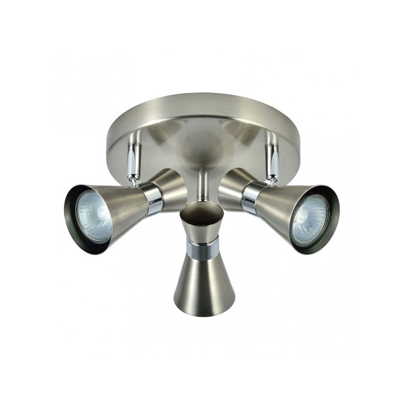 Plafon Maximo 3xgu10 Niquel/cromo 13x20x20 Cm