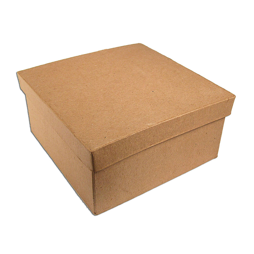 Caja Papel Maché Cuadrada 15x15x7 cm