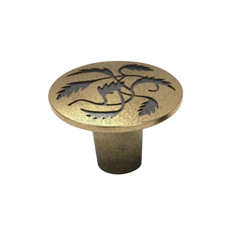Pomo Bronce Rustico Grabado Ø36 Mm. 5926D17 Estamp