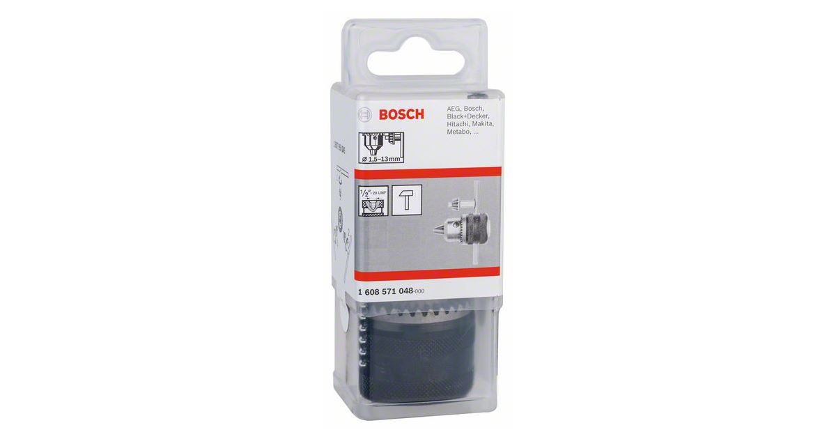 Portabrocas BOSCH con corona dentada hasta 13 mm D = 1,5-13 mm; A = 1/2"–20 1608571048