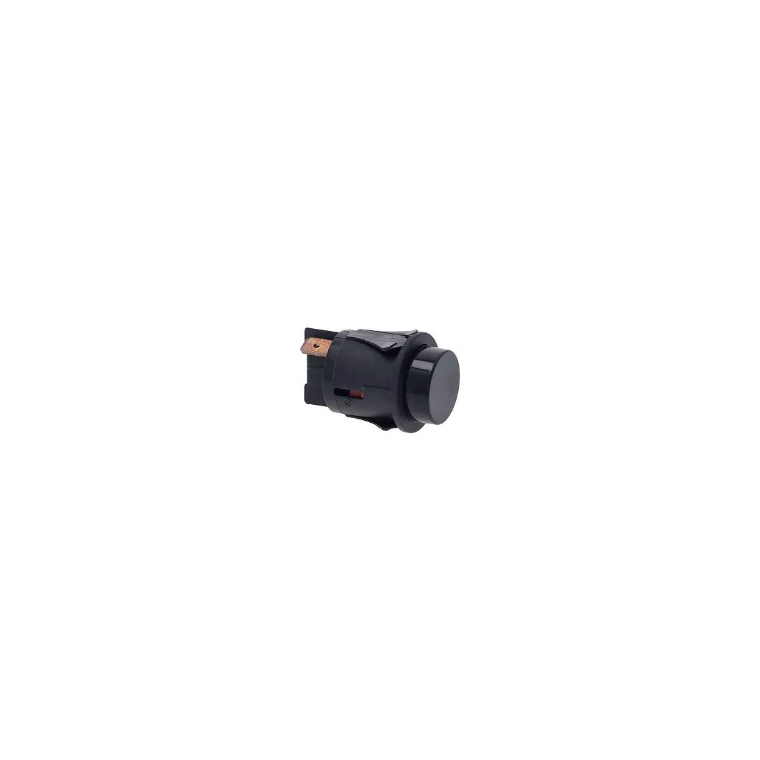pulsador montaje ø 25mm negro 2NO 250V 16A empalme conector Fast