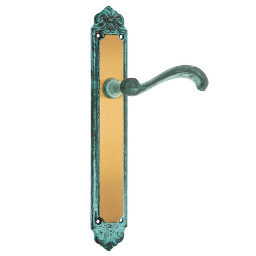 Manivelas con placa - Juego Manivelas con Placa R-10 Bronce Viejo