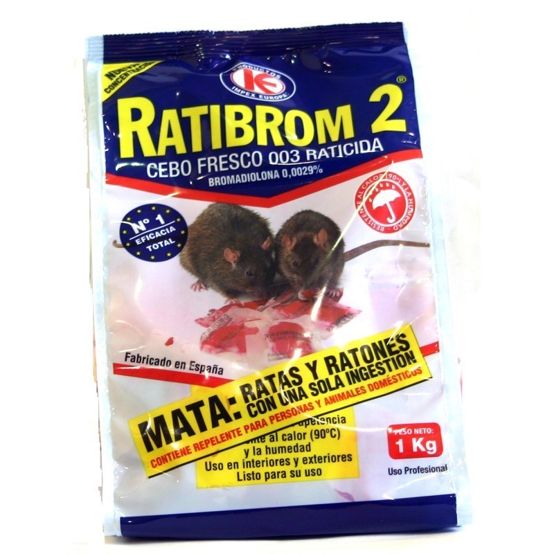 Raticida Ratibrom-2, Bolsa 1KG
