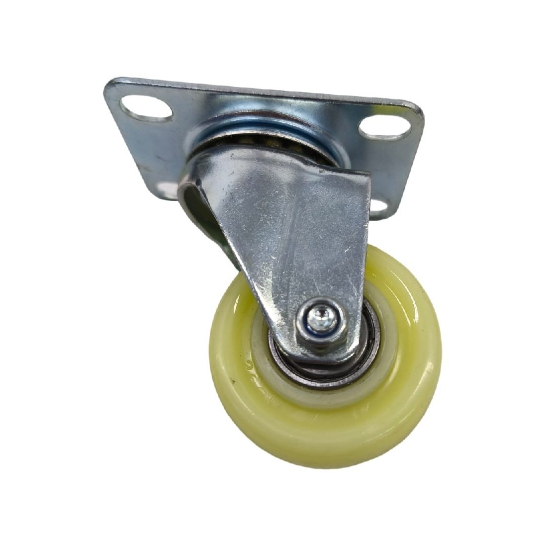 Rueda pivotante fibra ø 48mm H72mm sujeción placa 70x50mm Vitrina GN