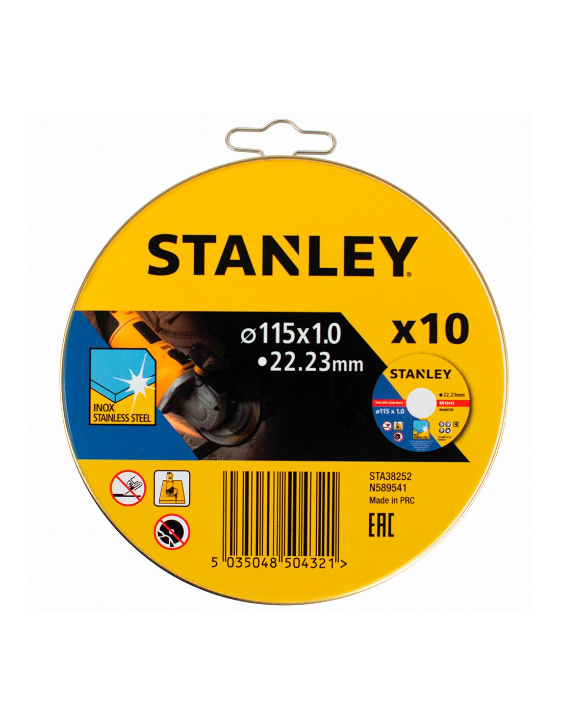 Set de 10 discos de corte INOX STANLEY STA38252-XJ (Ø 115 mm)