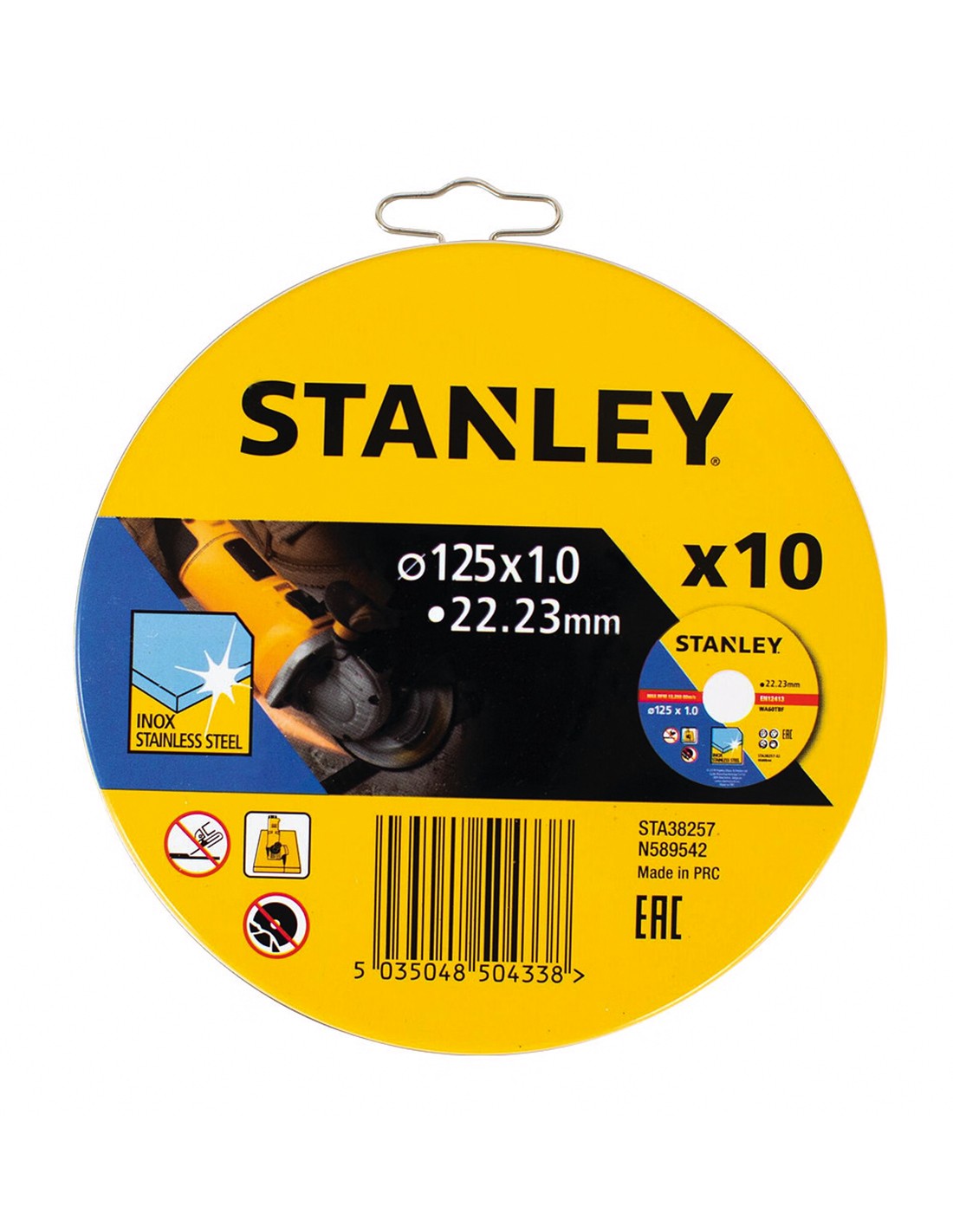 Set de 10 discos de corte INOX STANLEY STA38257-XJ (Ø 125 mm)