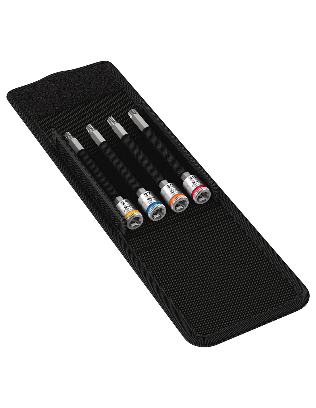 Set de 4 llaves de vaso de punta larga Zyklop 1/4" con función de retención WERA 8767 A HF TX 1