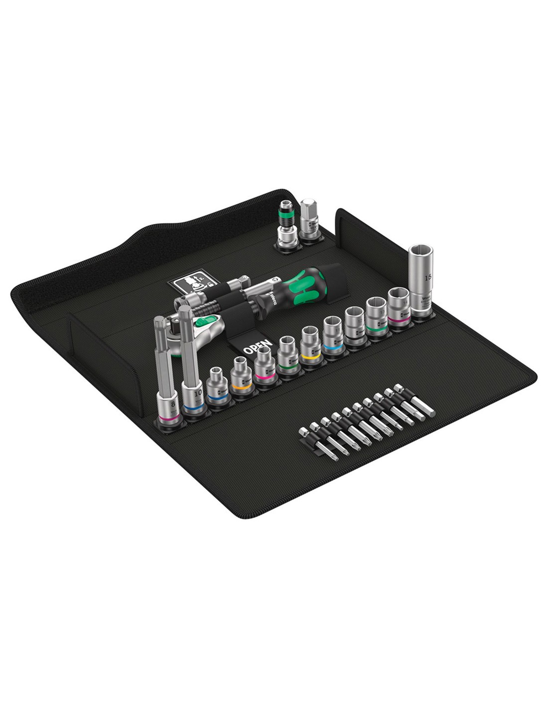 Set de llaves de vaso y puntas para atornillar 3/8" WERA Bicycle Set 7 (27 piezas)