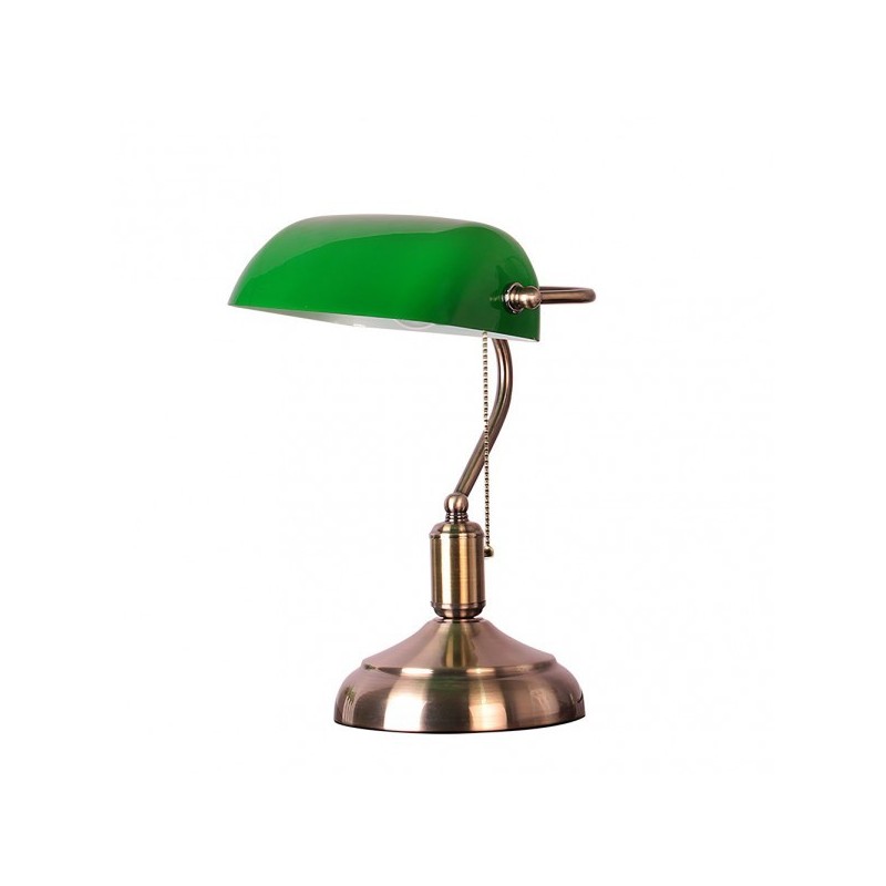 Sobremesa Abogado 1xe27 Cuero/verde 38x26x18 Cm