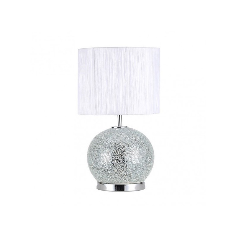 Sobremesa Cristal Secoya 1xe27+LED 5W 4000K 2 Encend.indep 50x30x30 Cm Mosaico Espejo/cromo C/pant Blanca