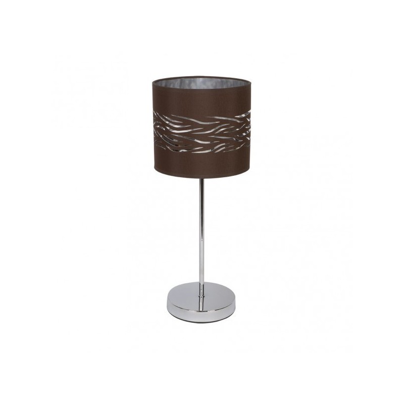 Sobremesa Niebla 1xe14 Cromo/marron-plata 43x17x17 Cm