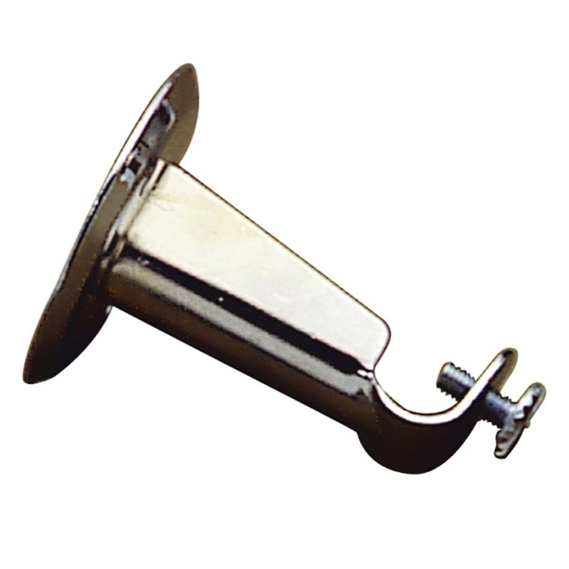 Soporte Barra 12 mm.˜ Cromo Frontal Redondo