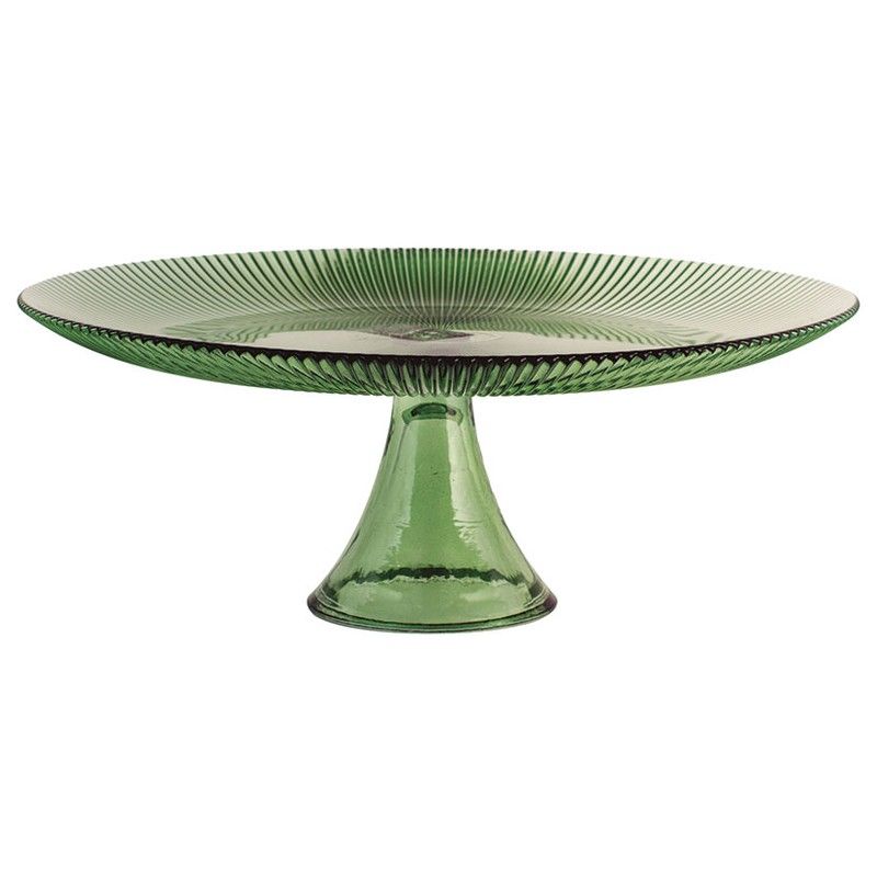 Soporte Tartas Vidrio Groove Verde 28Cm. 243Y185 Pengo