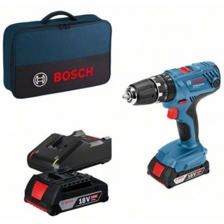 Taladro con percusión 18V-21 Professional + 2 baterías + cargador - BOSCH