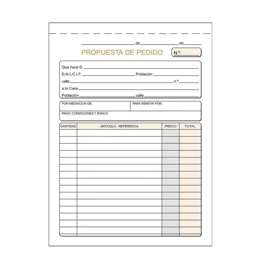 Talonario Pedidos 2 Copias 35 Hojas A4