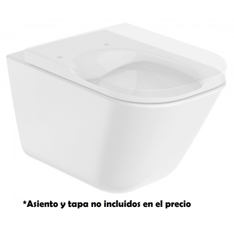Taza suspendida Rimless con salida horizontal SQUARE THE GAP - ROCA