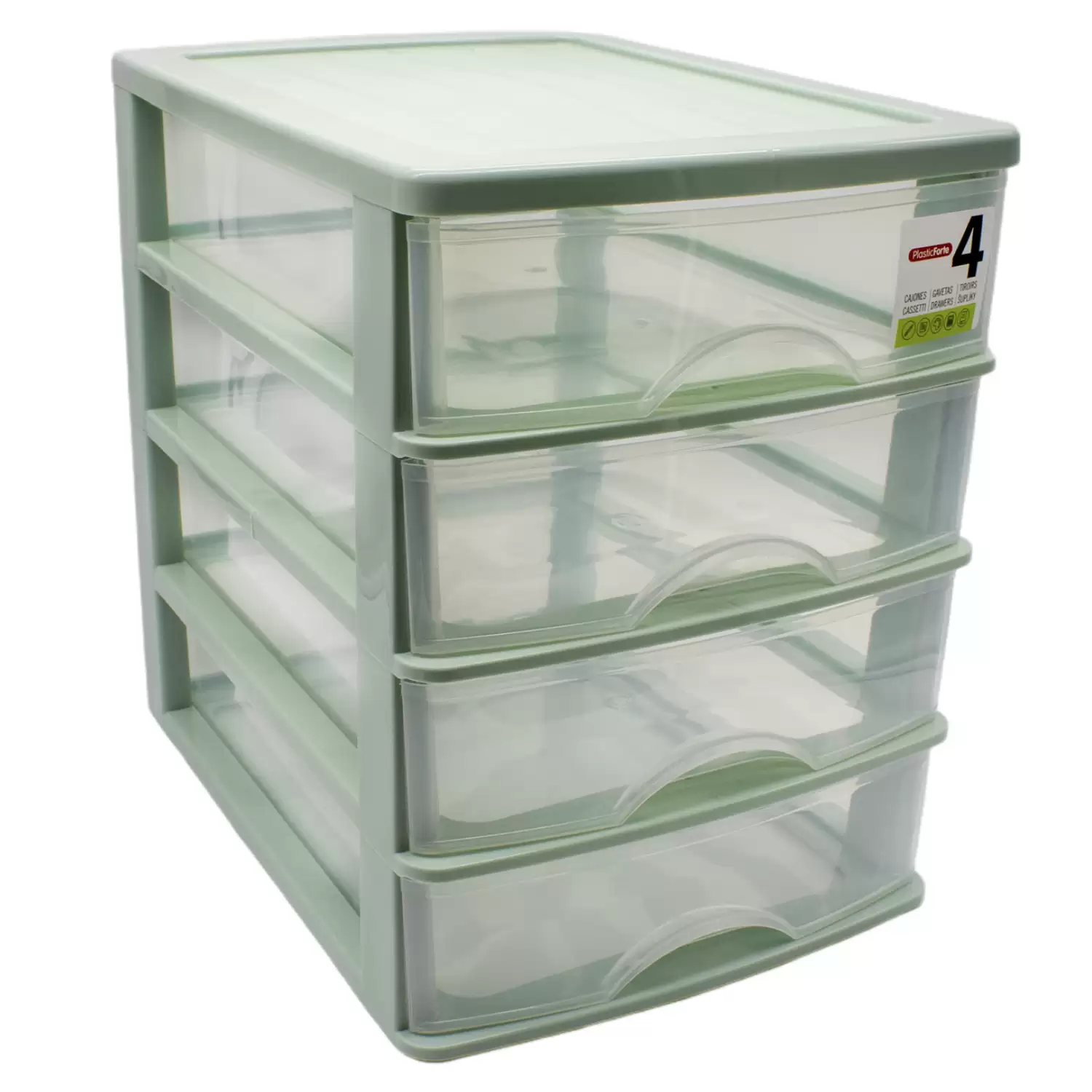 Torre De Almacenamiento Con 4 Cajones 35 Cm Verde Claro