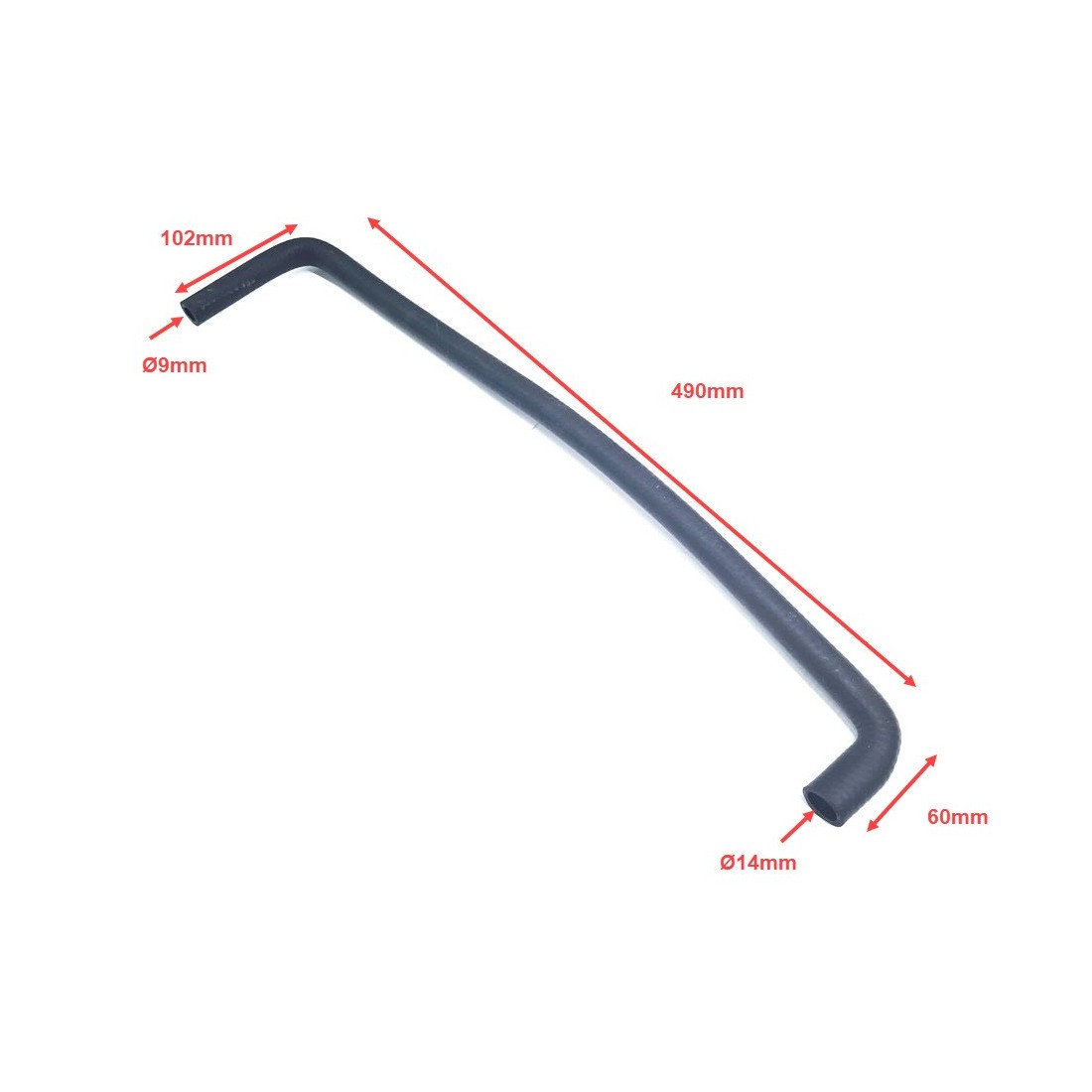Tubo Formado  Lavavajillas WZ-50 WZ-40   L49mm  Interior Ø9mm Ø 14mm