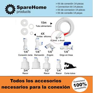 Tubo y conectores para suministro de agua a frigoríficos Americanos