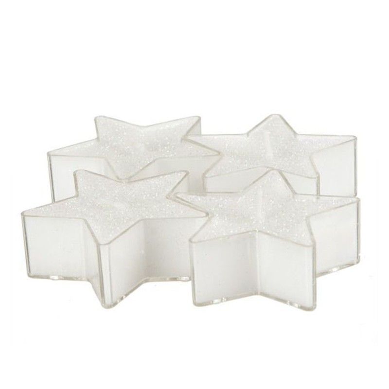 Vela Decorativa Estrella 4 Un. Blanca